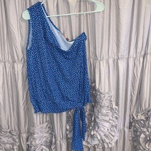 One shoulder floral top